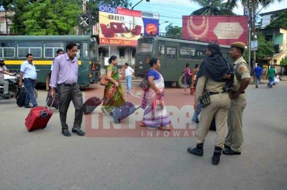 Shutdown in Tripura protesting against AMC Tax hike 